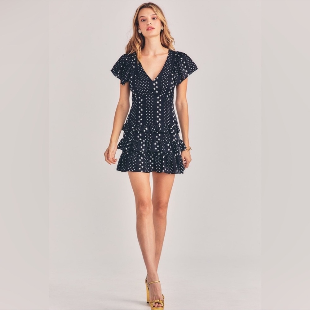 LoveShackFancy • Mini Dress • Higgins • Black Satin • Silk Blend • MSRP $595 - Picture 2 of 12